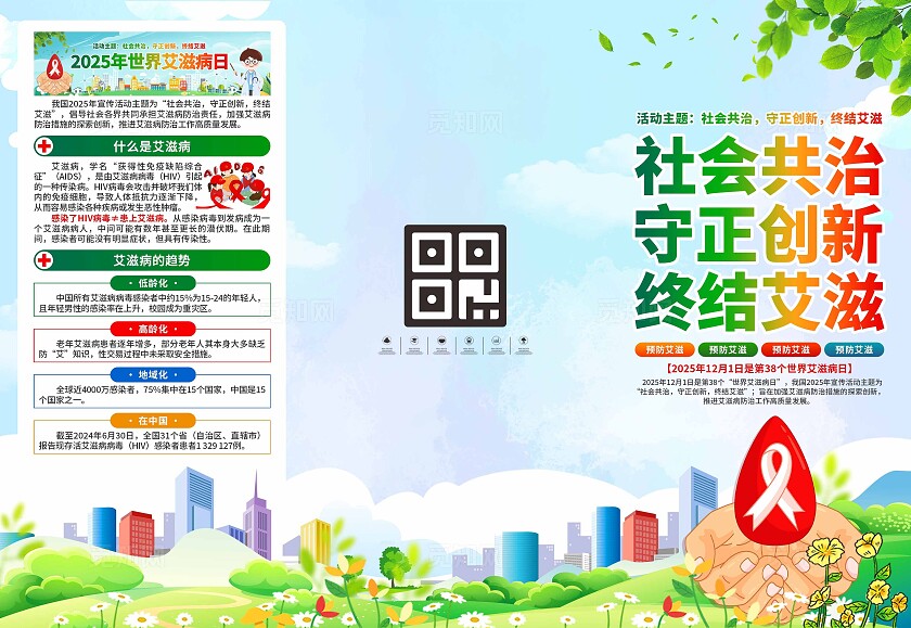 2025年世界艾滋病日三折页