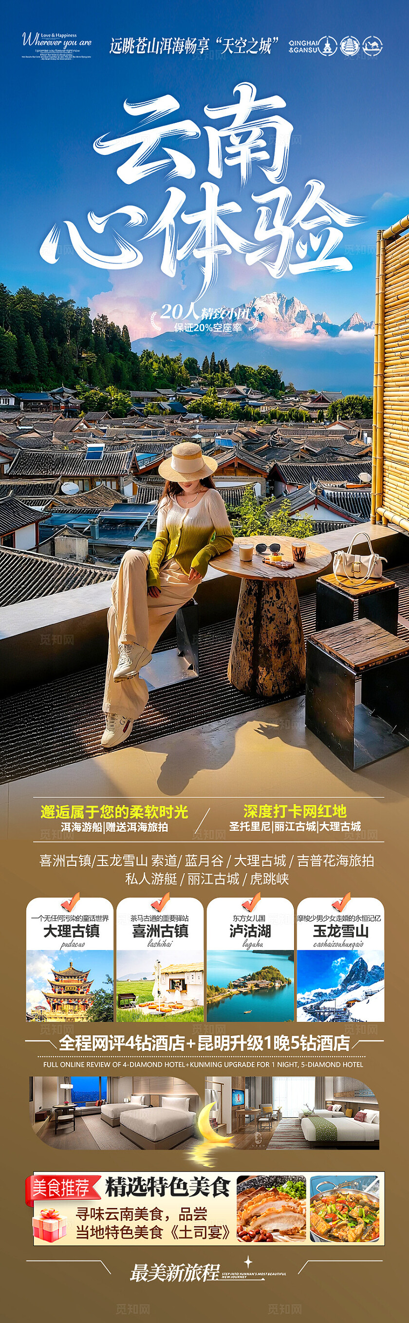 云南旅游海报昆明大理丽江西双版纳