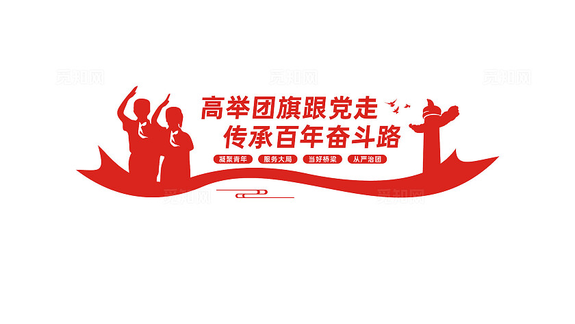 校园学校共青团文化墙宣传标语