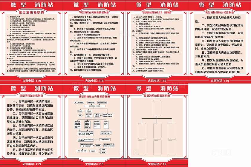 红色微型消防站考核奖惩制度火灾处理流程非转曲宣传