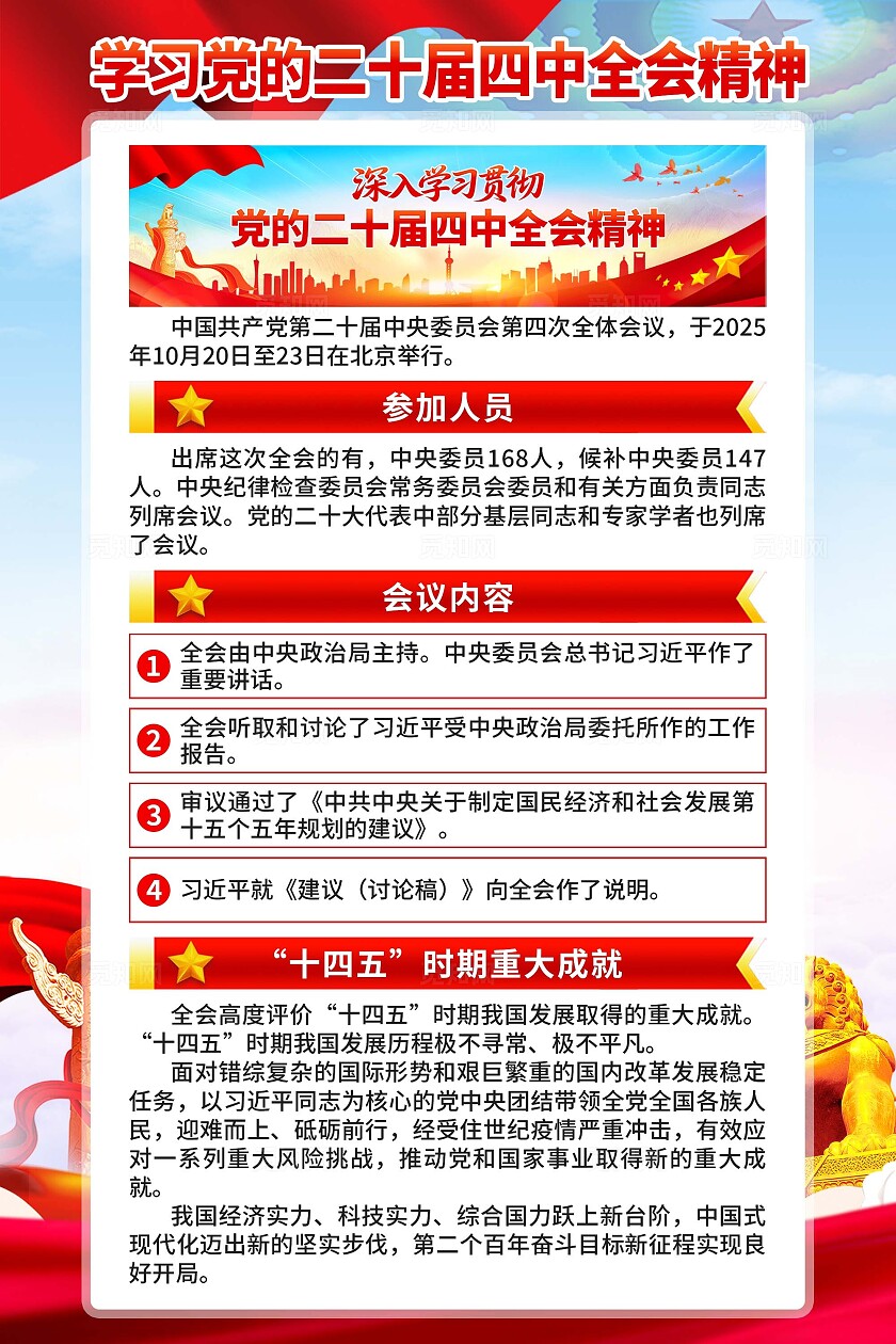 二十届四中全会海报