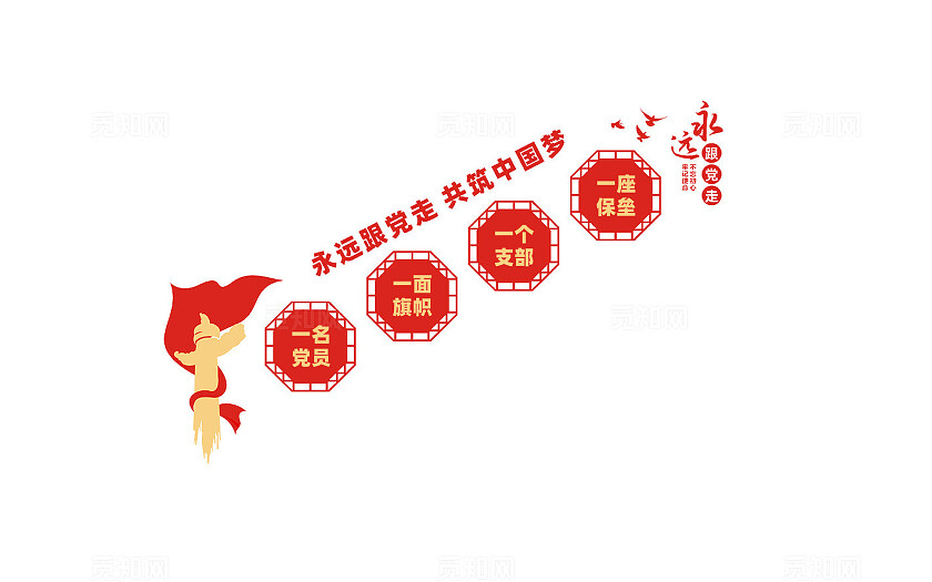 党建楼梯文化墙宣传标语