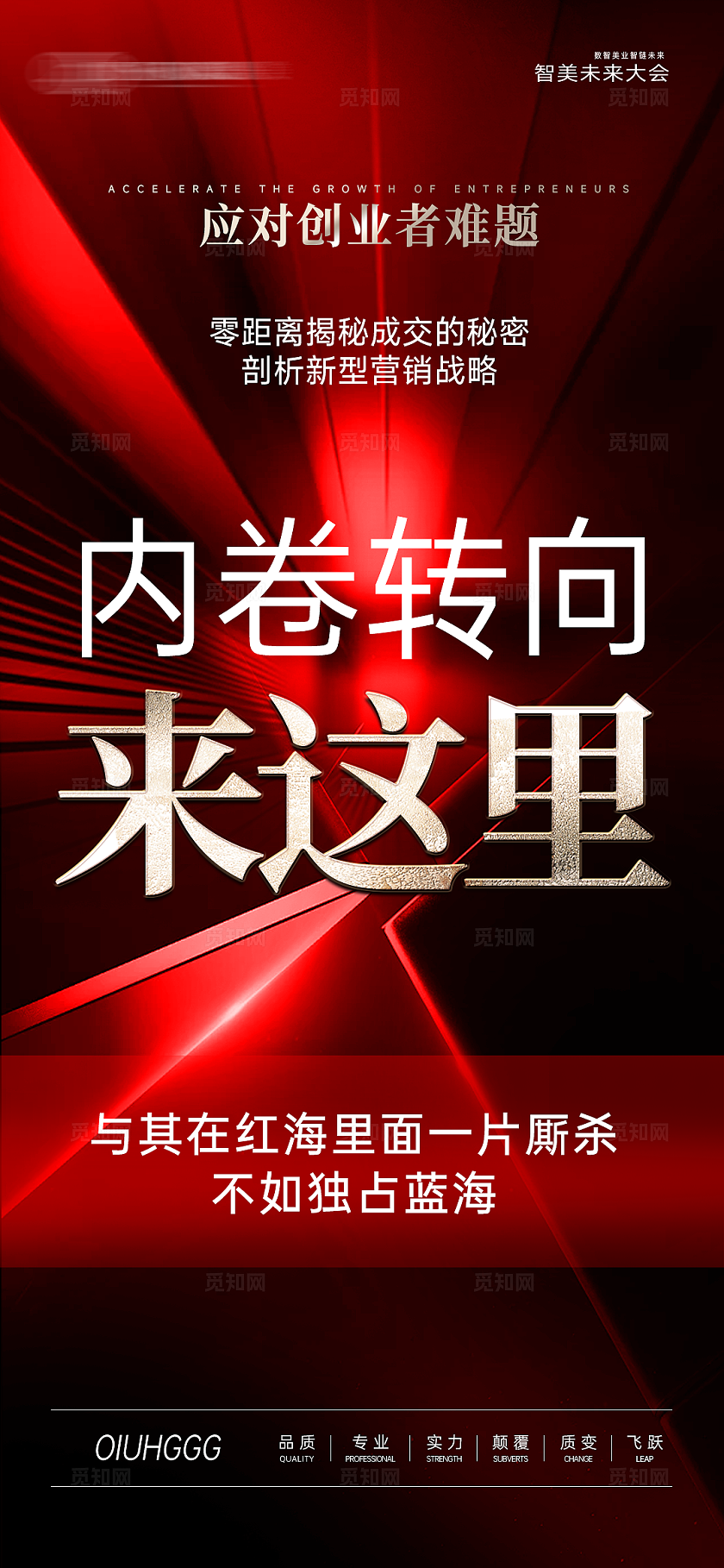 红色大气高级简约系列美业招商造势引流海报
