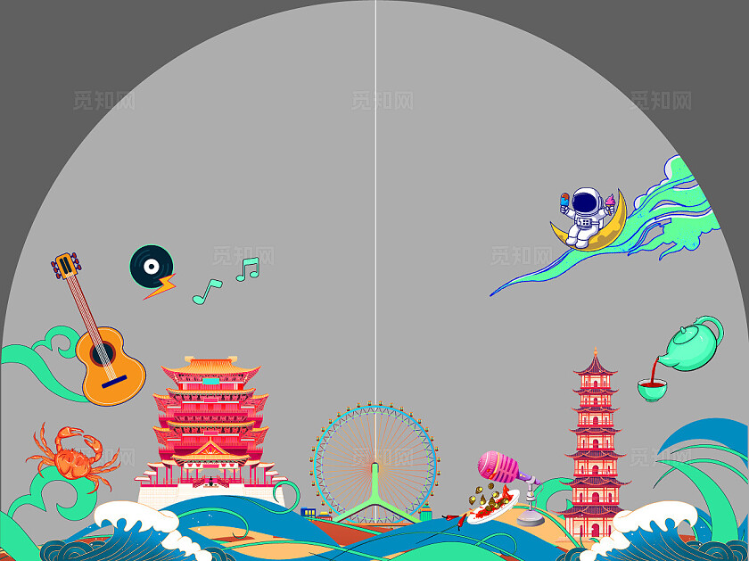 中国风玻璃门美陈设计