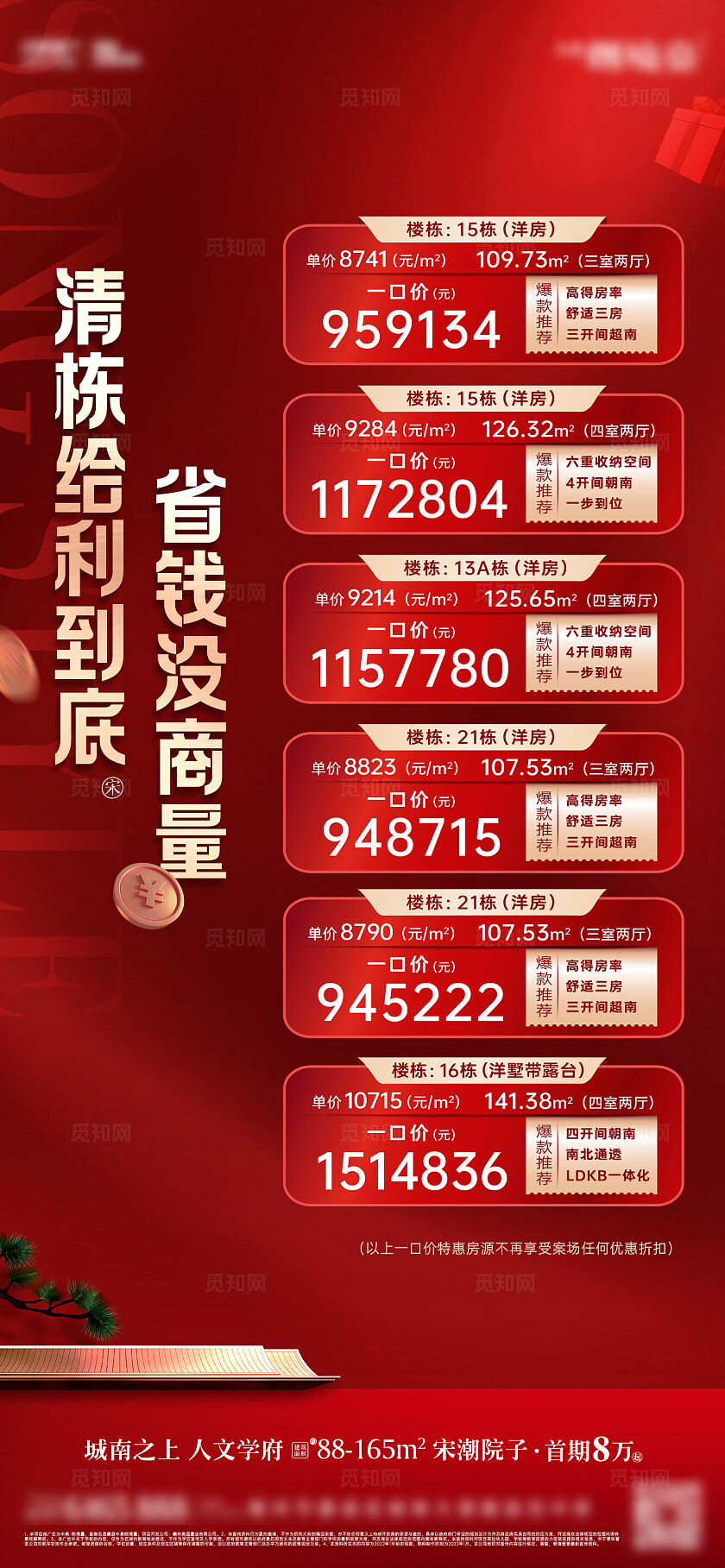 红色房地产特价房宣传海报