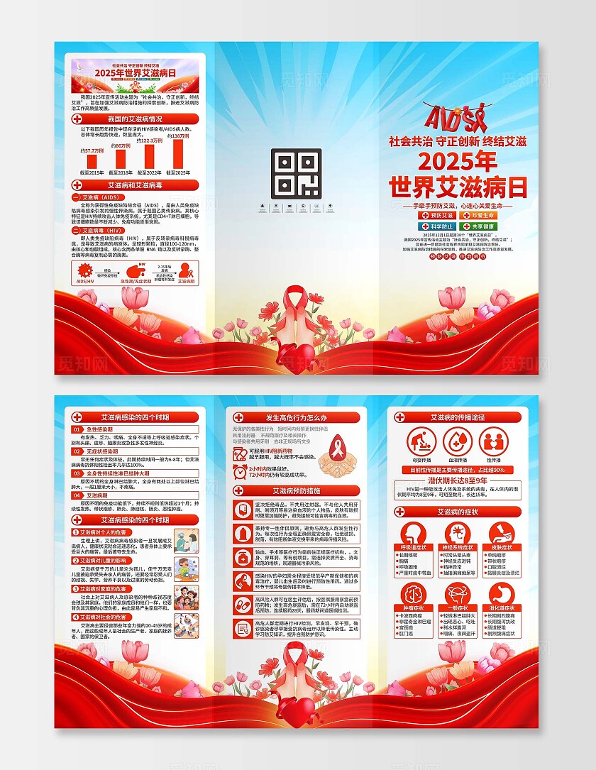 2025年世界艾滋病日三折页