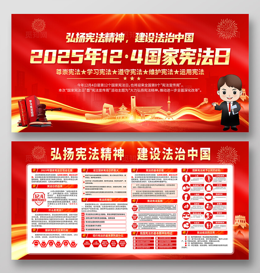 2025年124国家宪法日宪法周宣传周展板