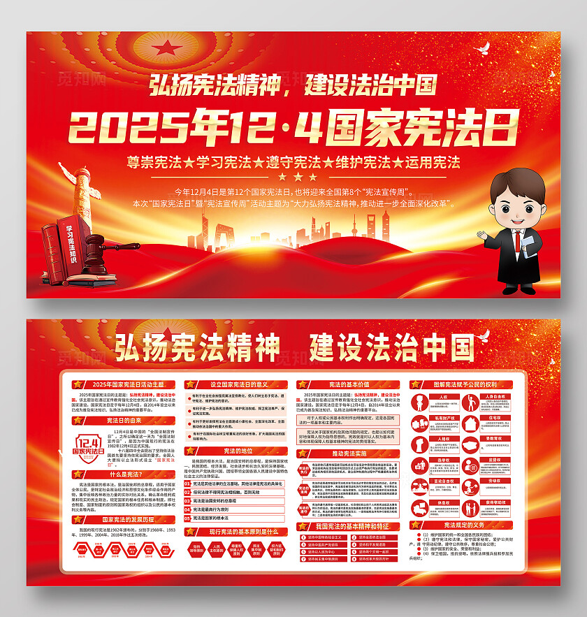 2025年124国家宪法日宪法周宣传周展板