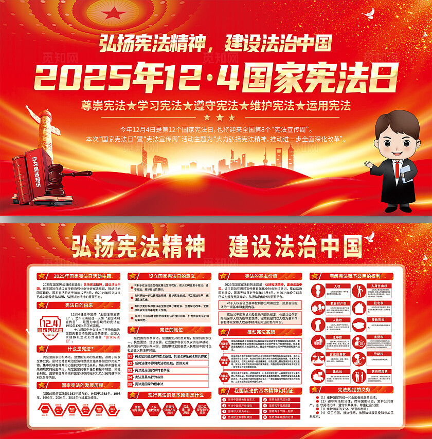 2025年124国家宪法日宪法周宣传周展板