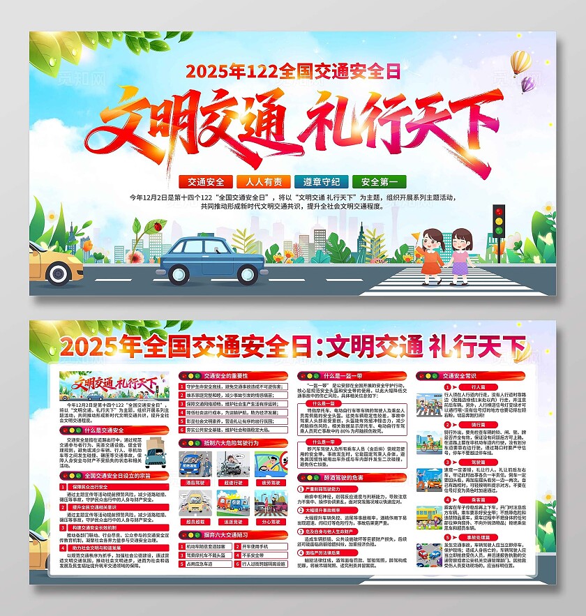 2025年全国交通安全日展板