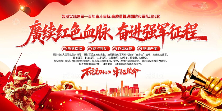 建军一百年目标展板