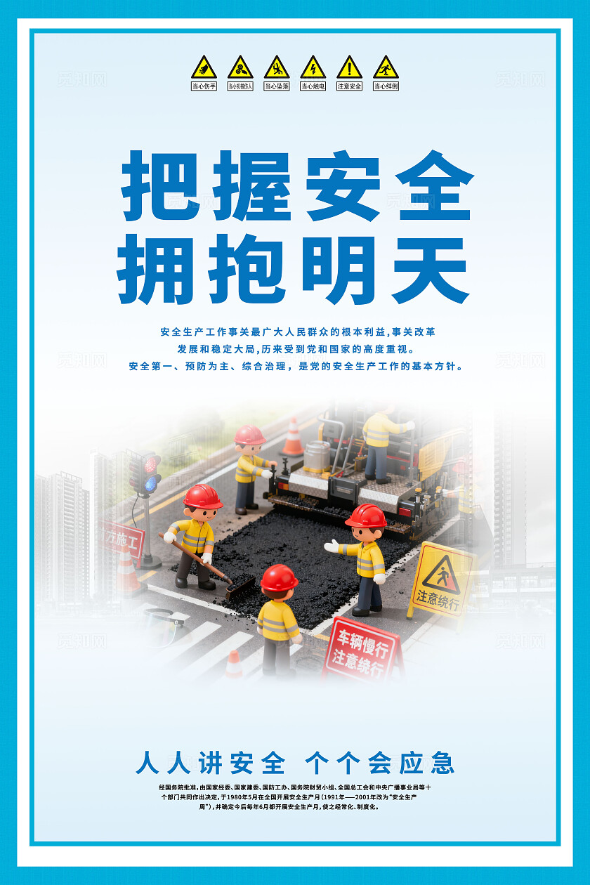工地宣传栏施工工地安全生产月文明施工宣传海报