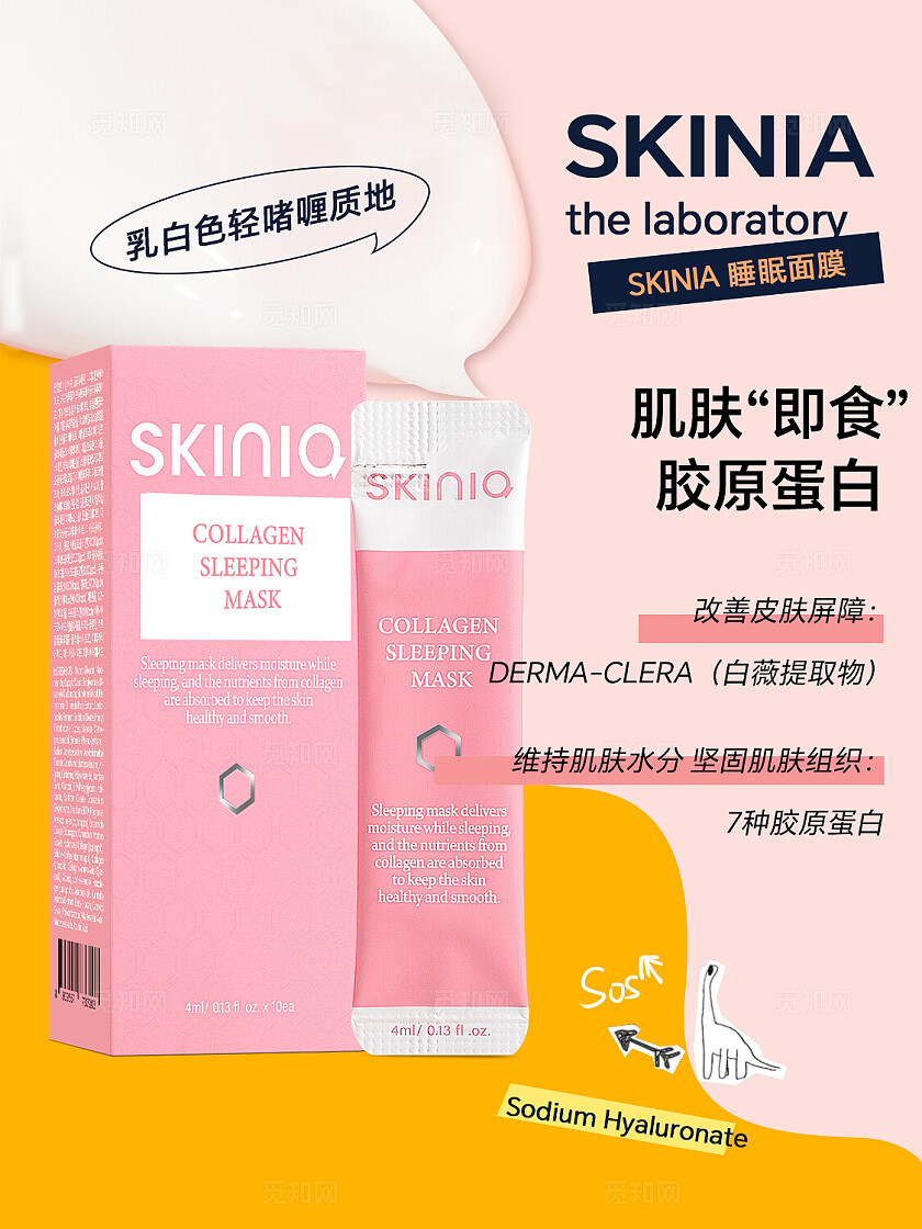 实验室卡通手绘风美妆护肤化学分子实验器皿贴图小红书插图