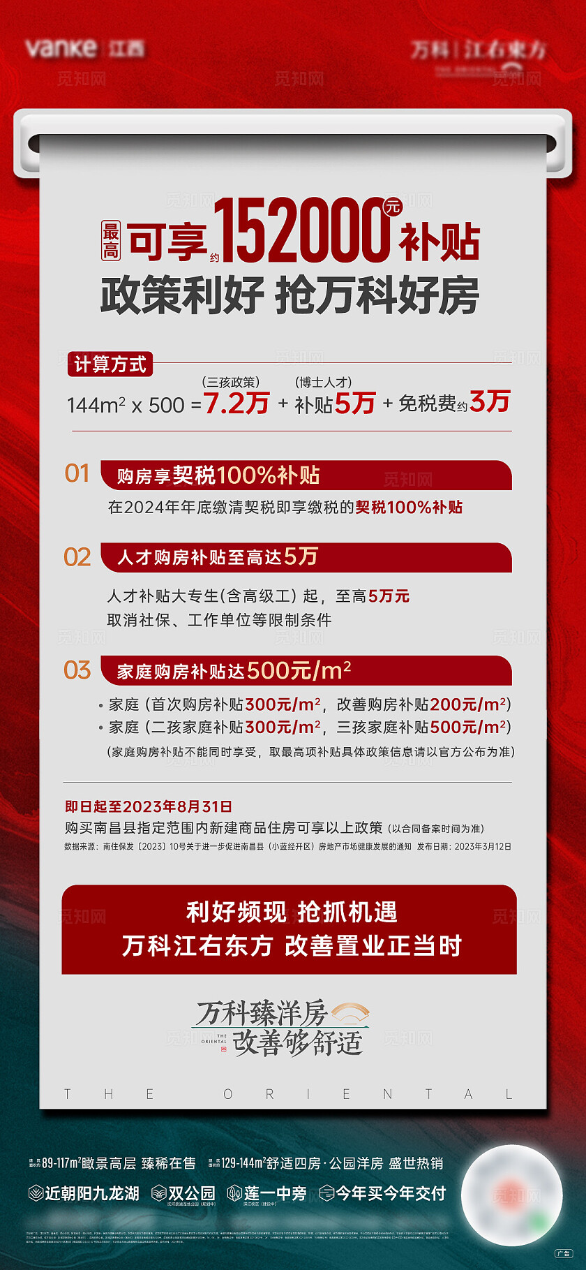 房地产地产购房政策宣传海报