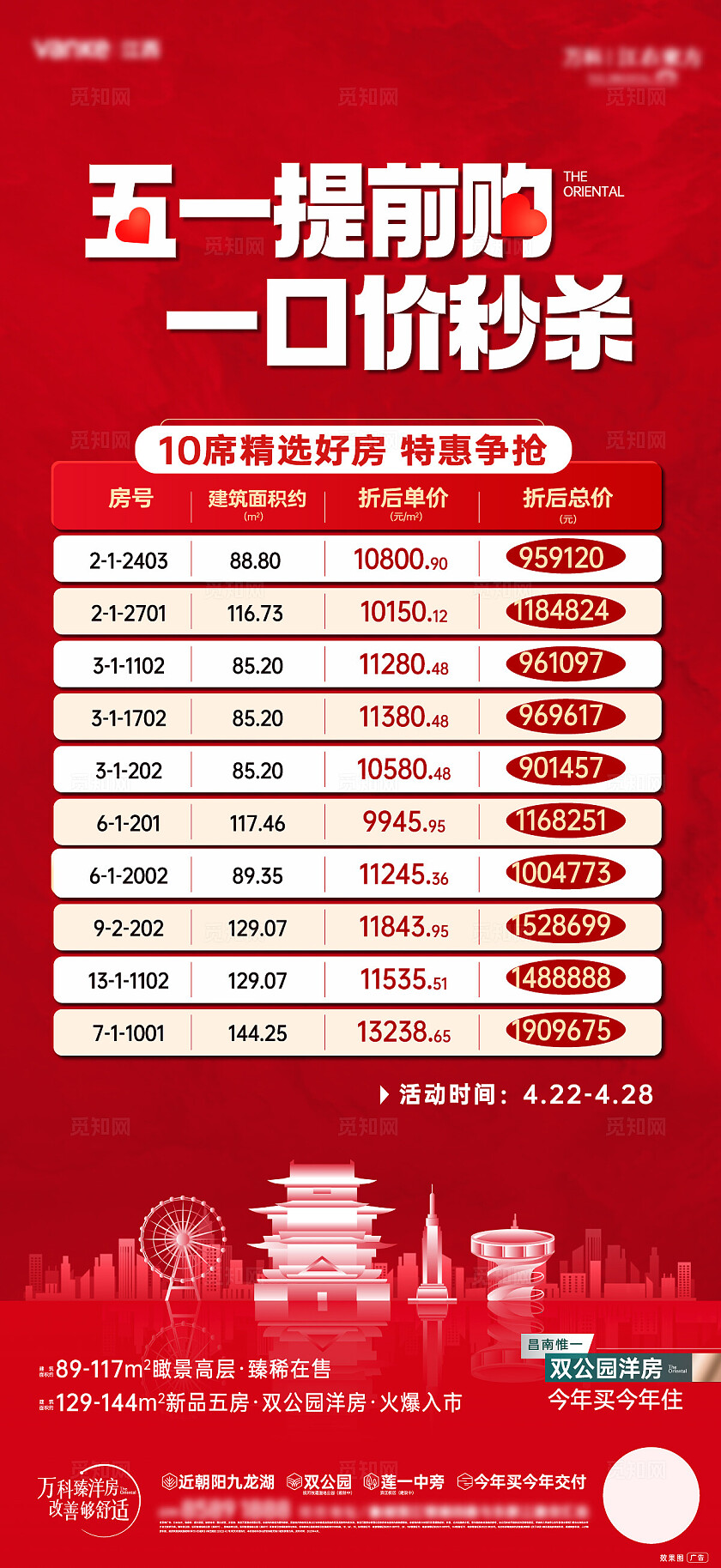 红色大气五一特价房房地产宣传