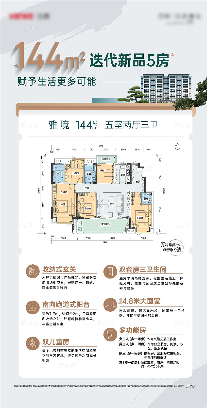 简约房地产户型图介绍地产宣传
