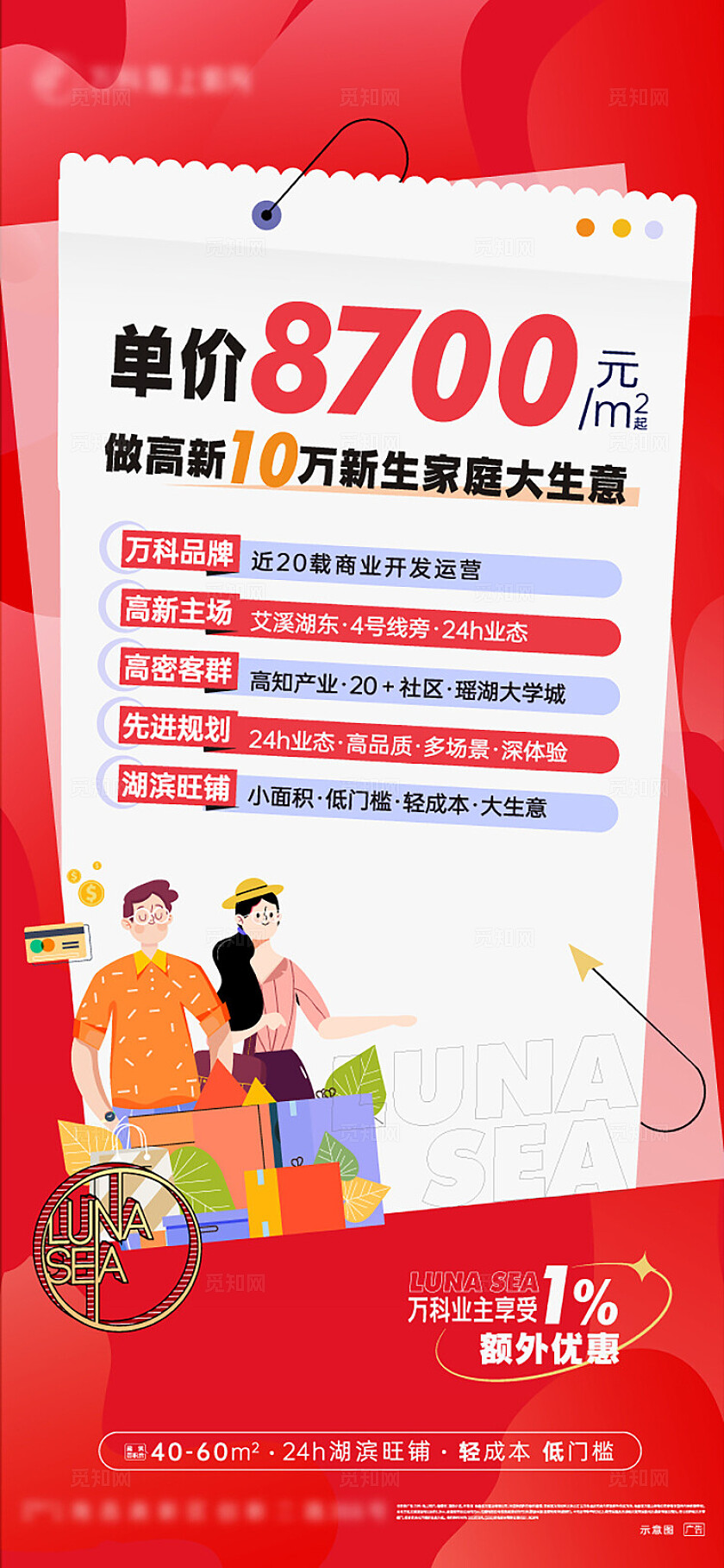 红色大气房地产价值地产宣传海报