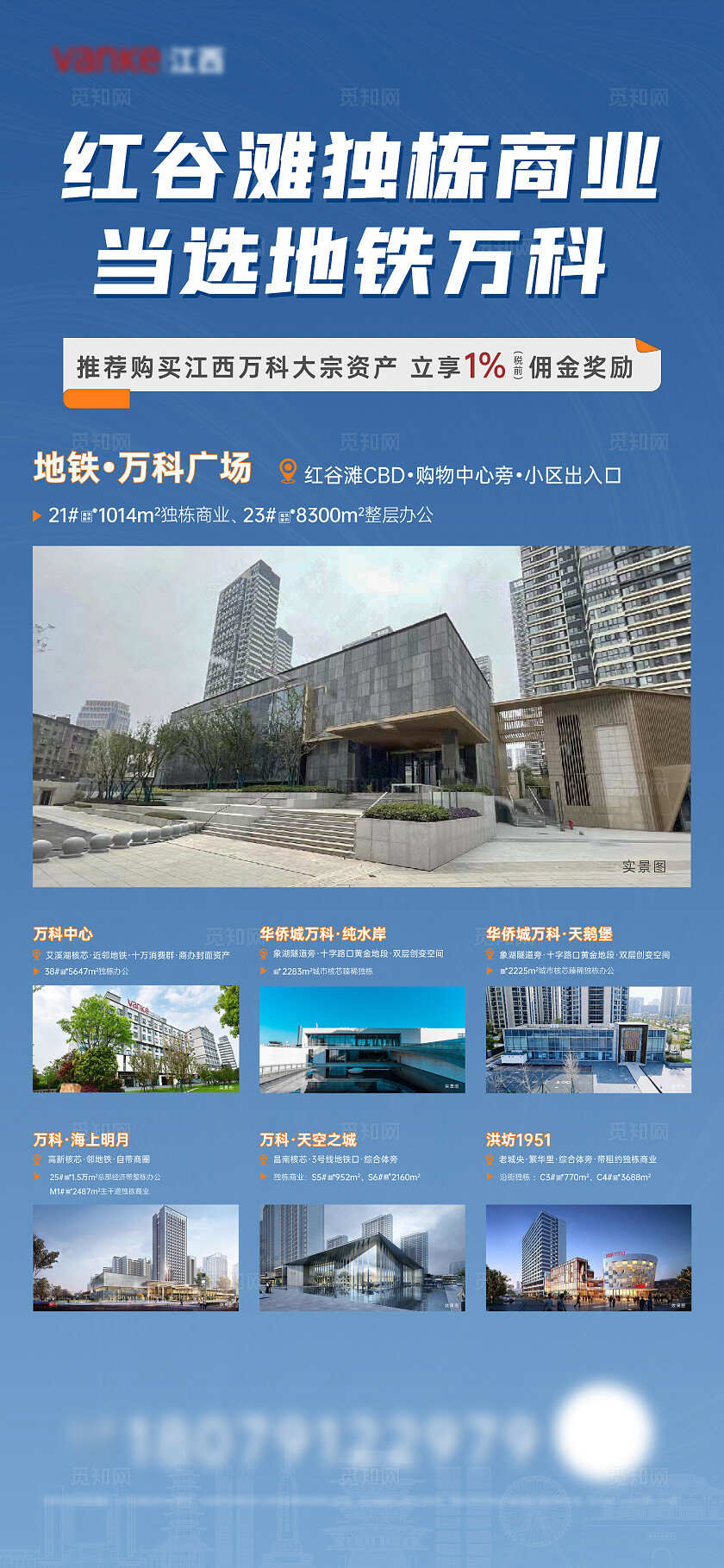 蓝色房地产大宗展架地产宣传