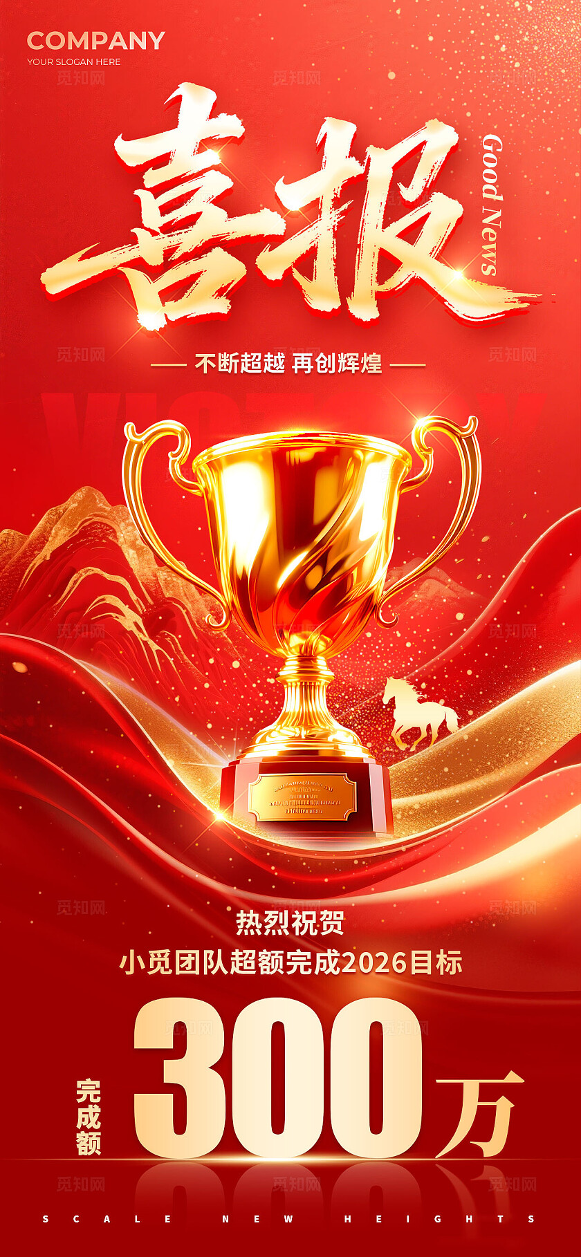 红色红绸风格喜报2026销售喜报海报喜报海报贺报海报