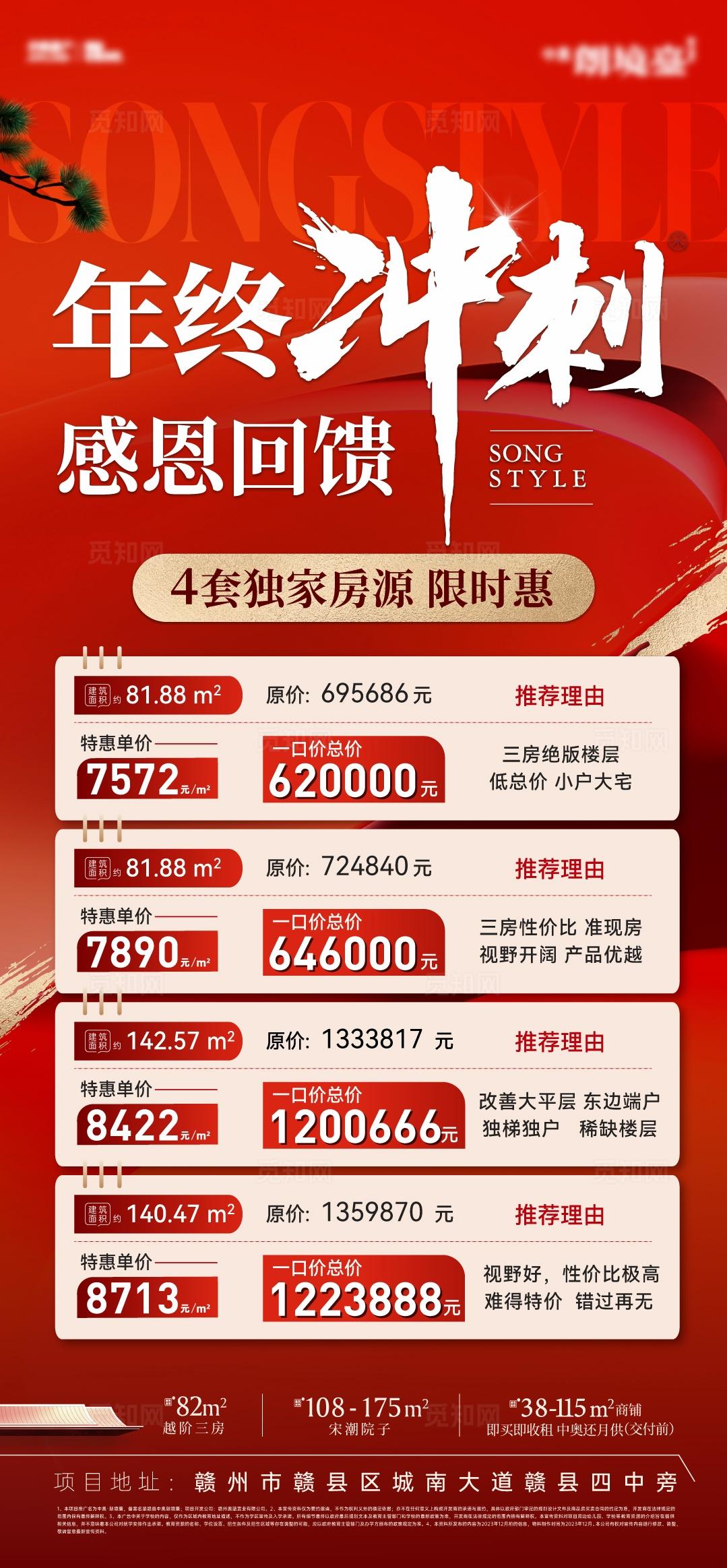 红色年终冲刺特价房微信稿