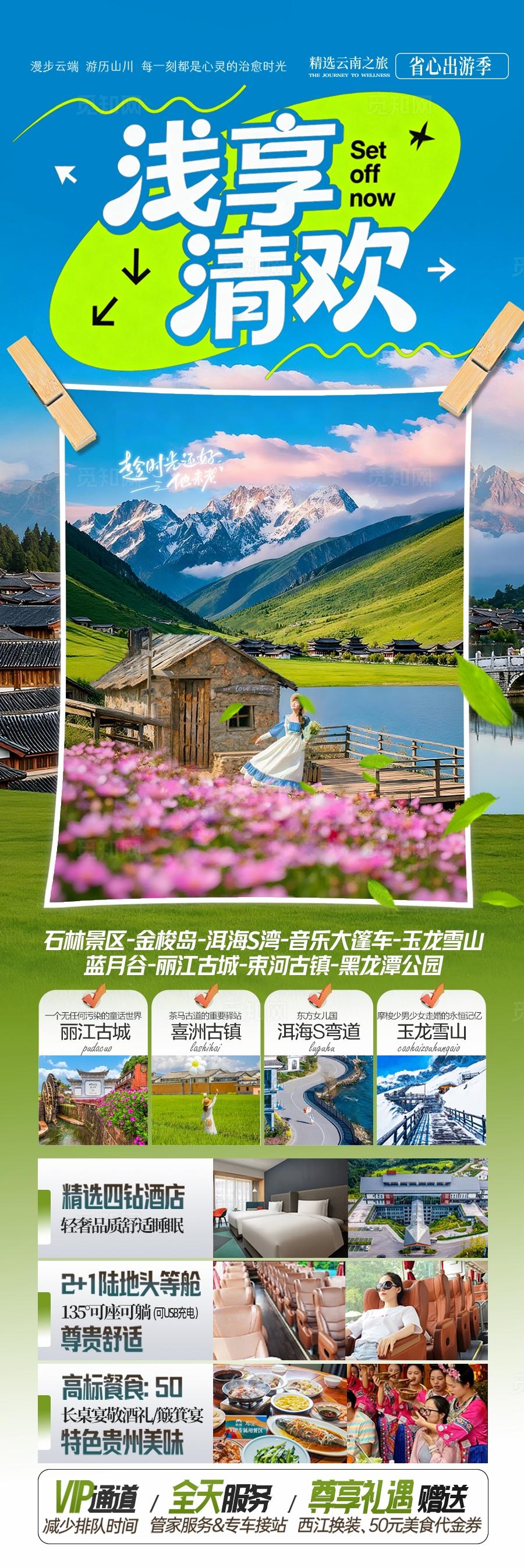 云南旅游海报昆明大理丽江西双版纳
