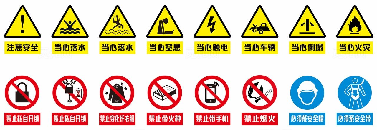安全警示禁止标识牌图片