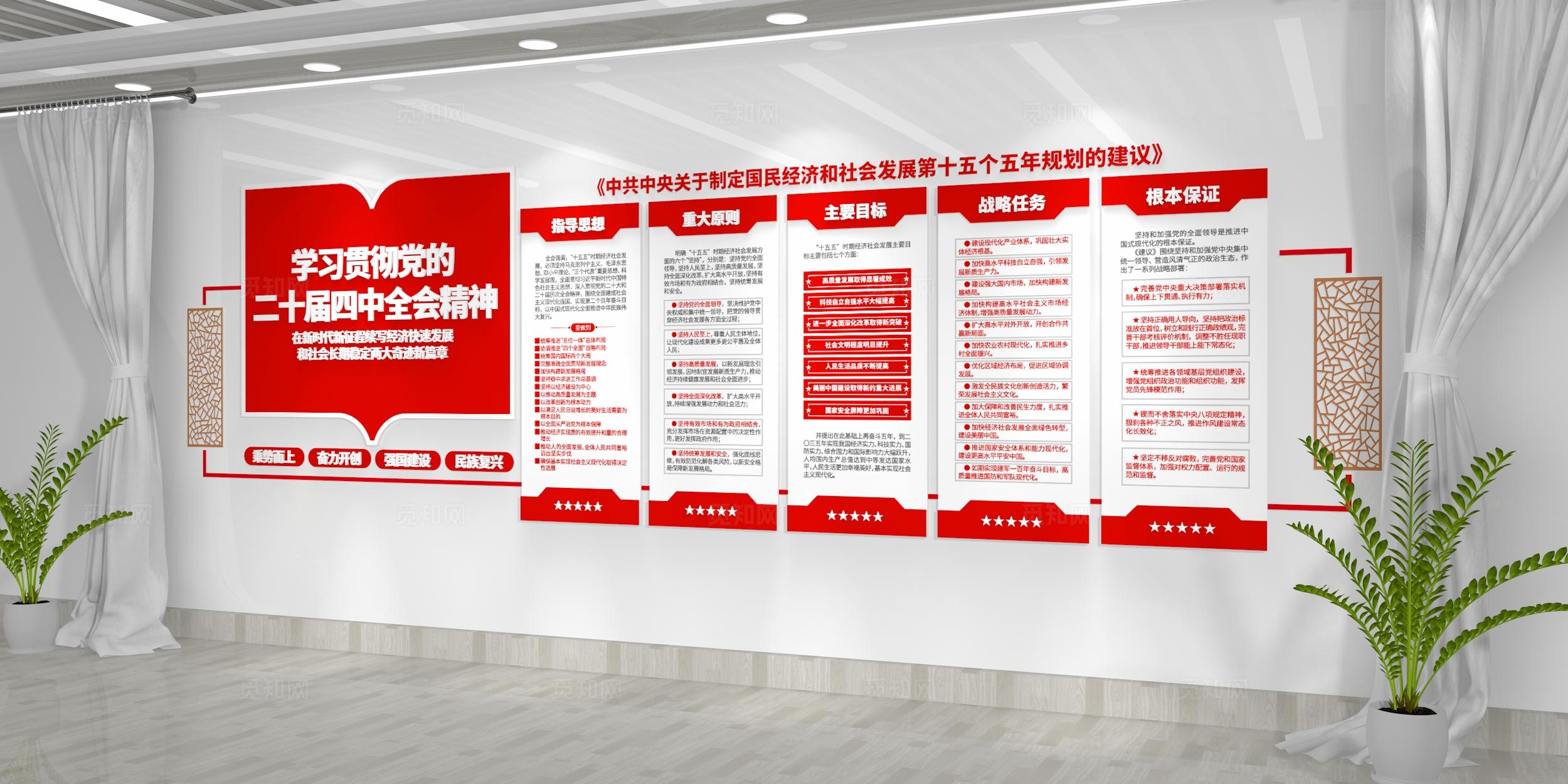 十五五规划学习二十届四中全会精神党建文化墙