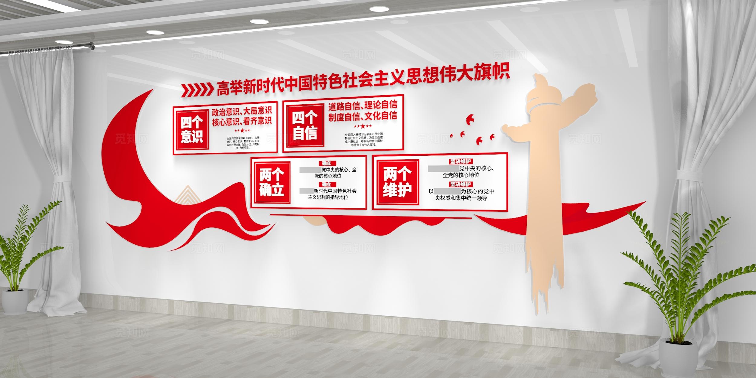 党员新时代中国特色社会主义思想党建文化墙