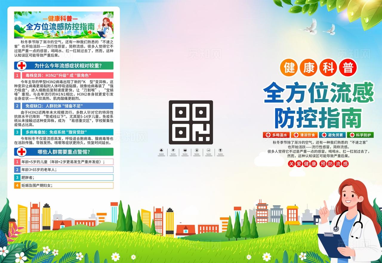 流感防控指南三折页