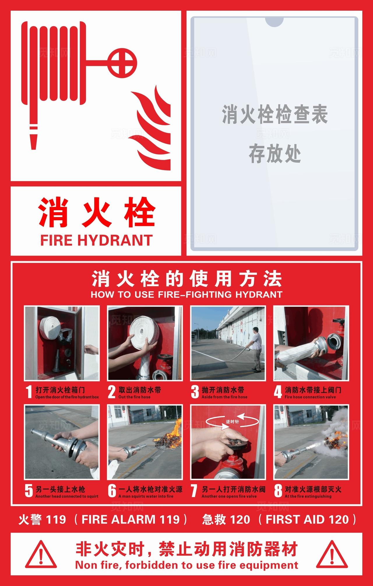 中英文消火栓标识图片