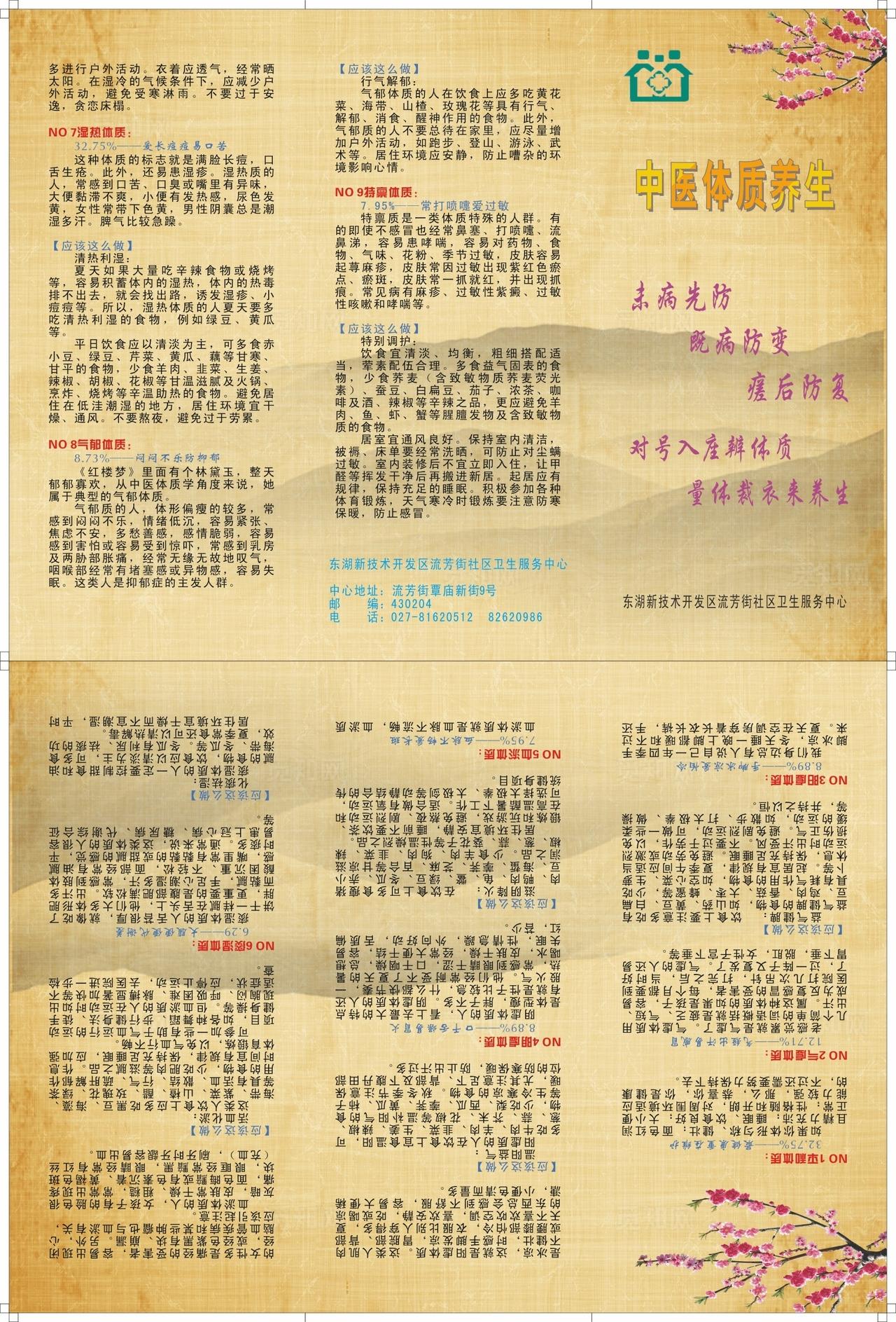 中医体质分类三折页图片