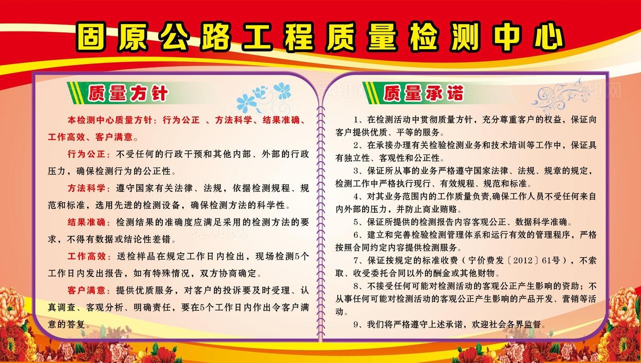 公路工程质量检测中心展板图片
