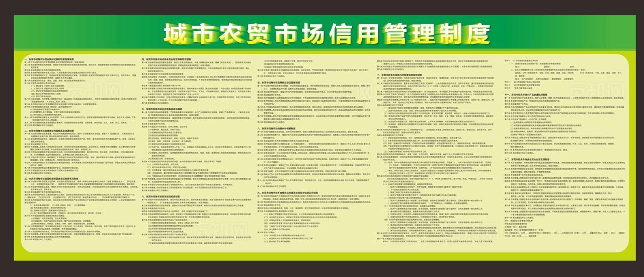 城市农贸市场信用管理制度图片