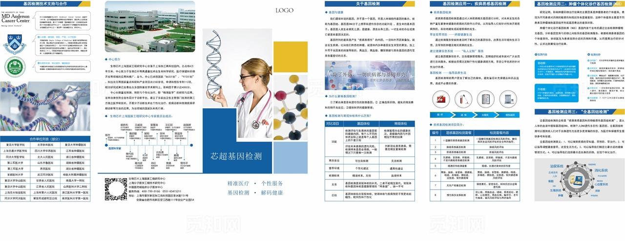 高大上芯超基因检测宣传三折页图片