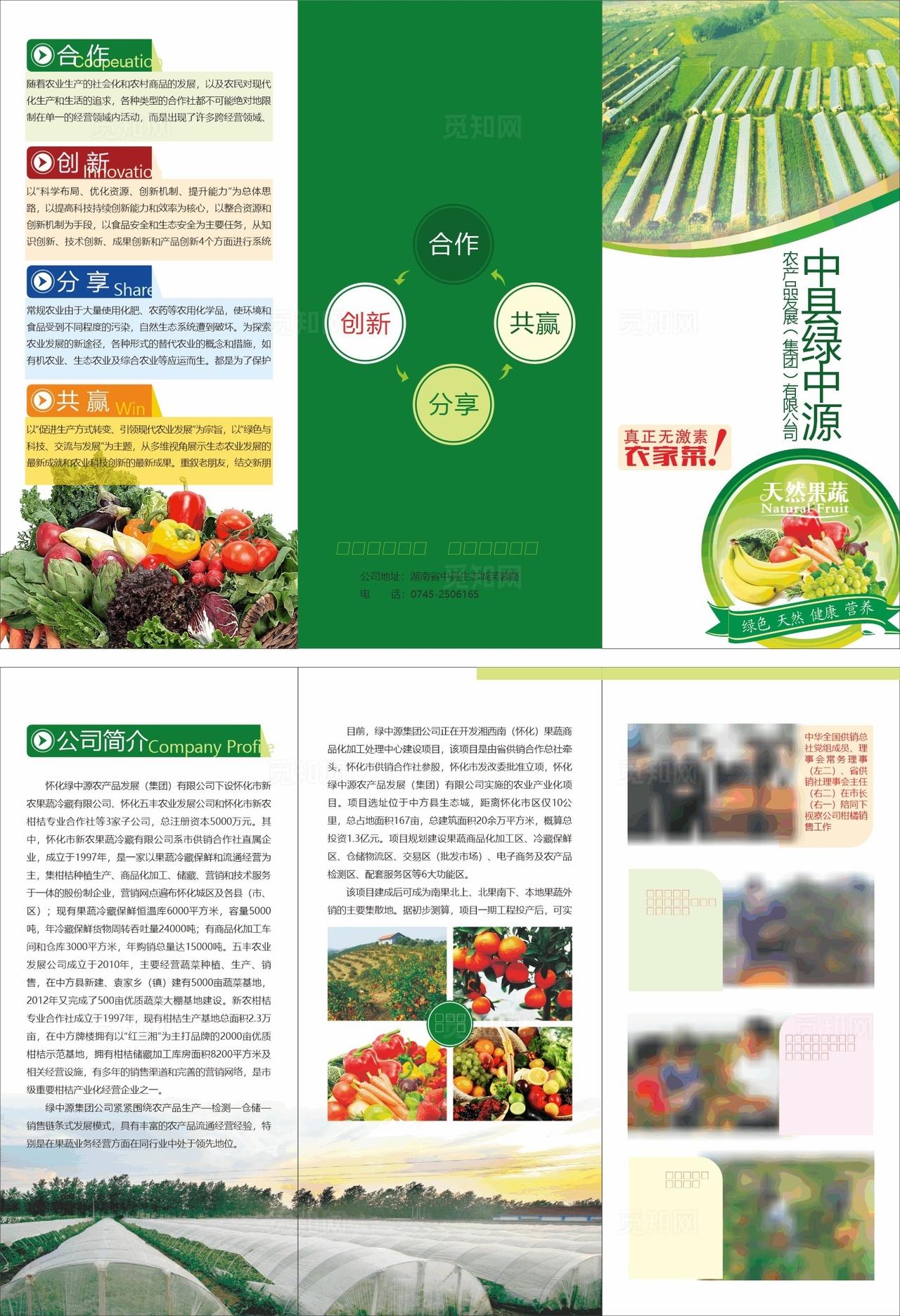 绿中源 绿色 农业三折页图片