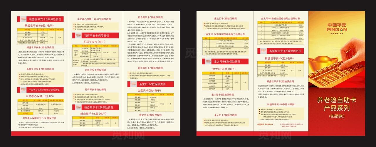 养老险三折页图片