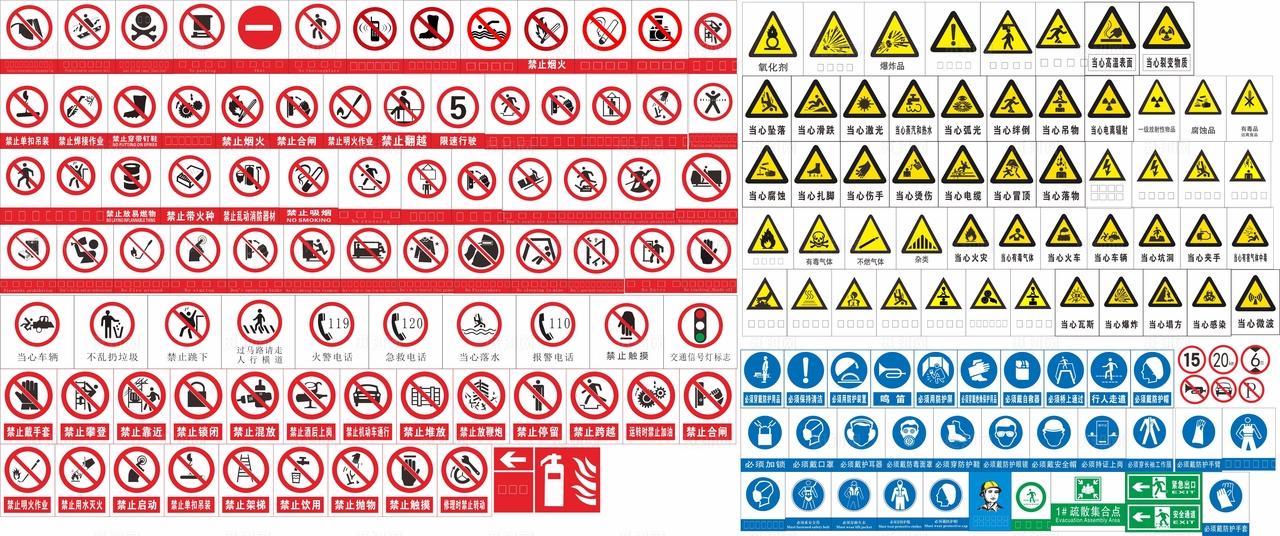 警示安全标识 消防安全标志图片