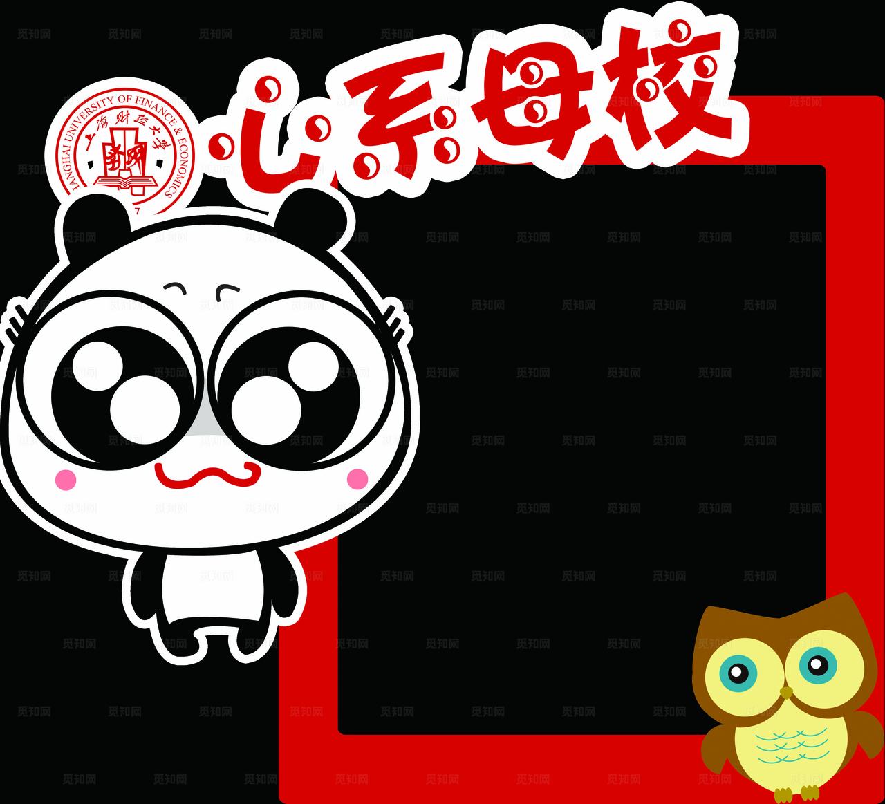 小熊猫头鹰拍照框六图片