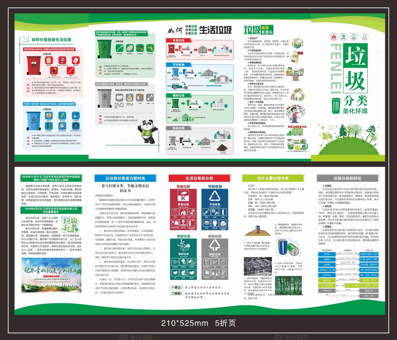 垃圾分类宣传折页图片