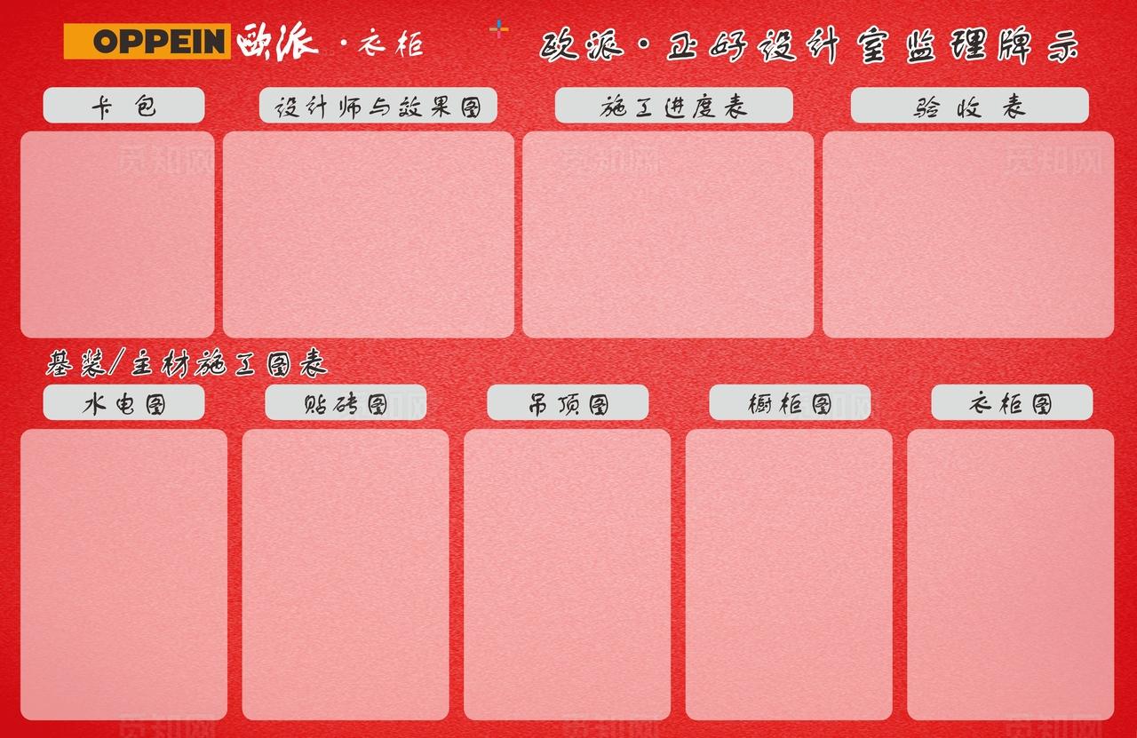 欧派施工进度监理看板图片