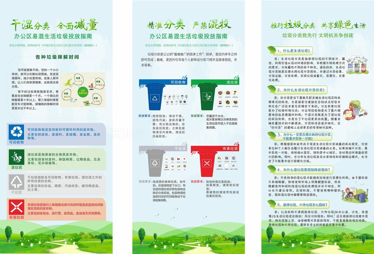 垃圾分类宣传 垃圾分类折页图片