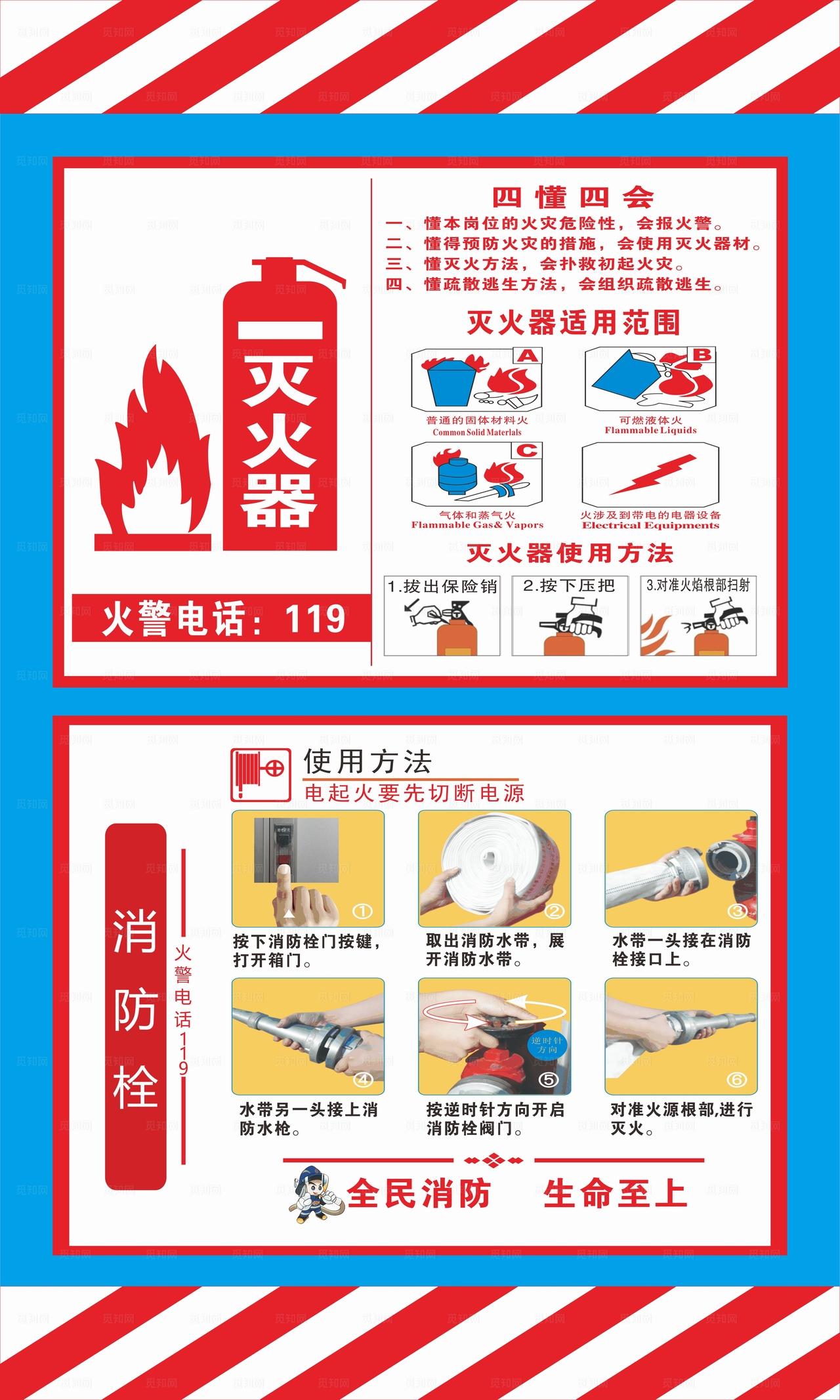 消防安全 灭火器使用 消防栓使图片