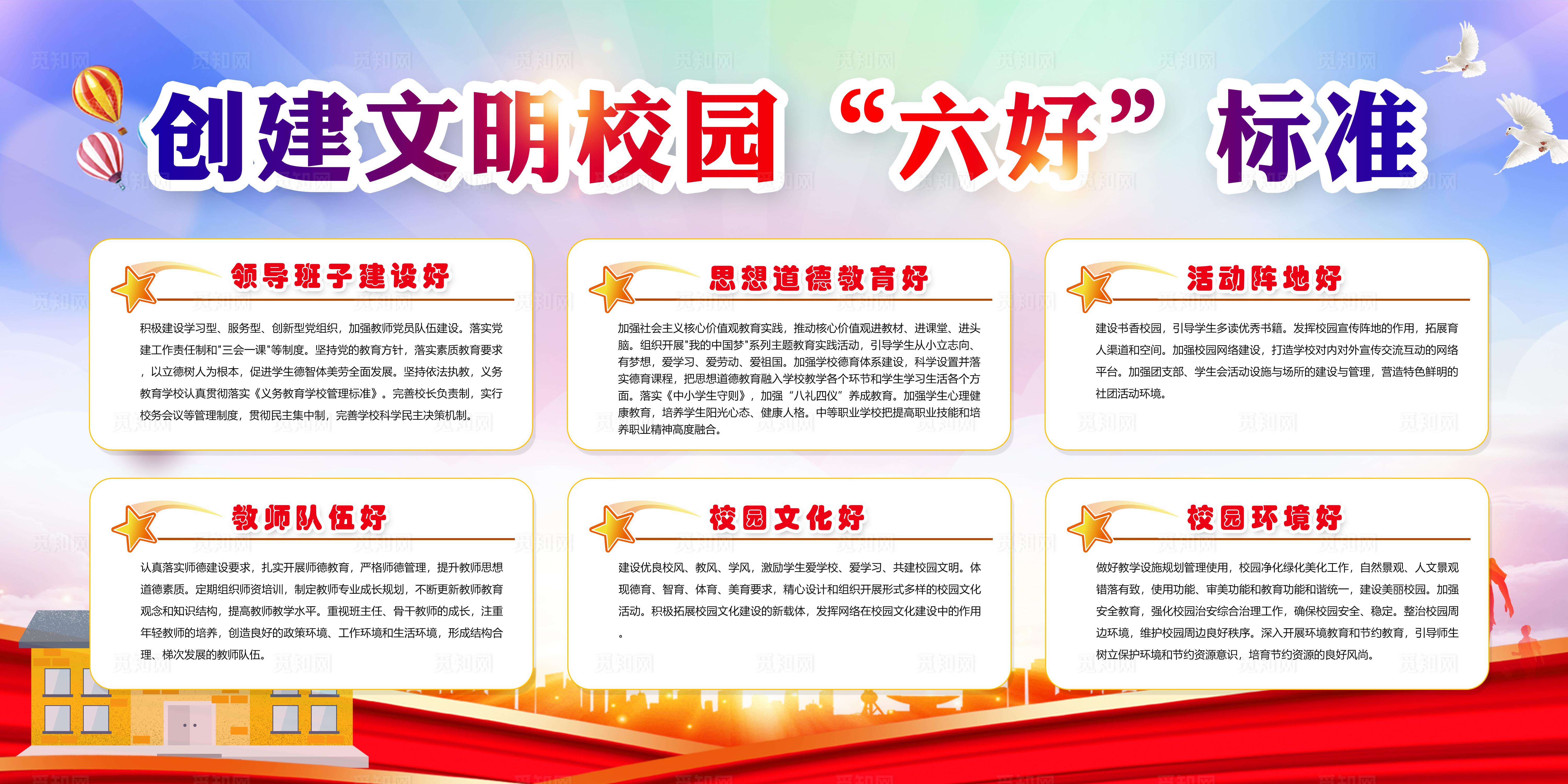 文明校园六好展板图片