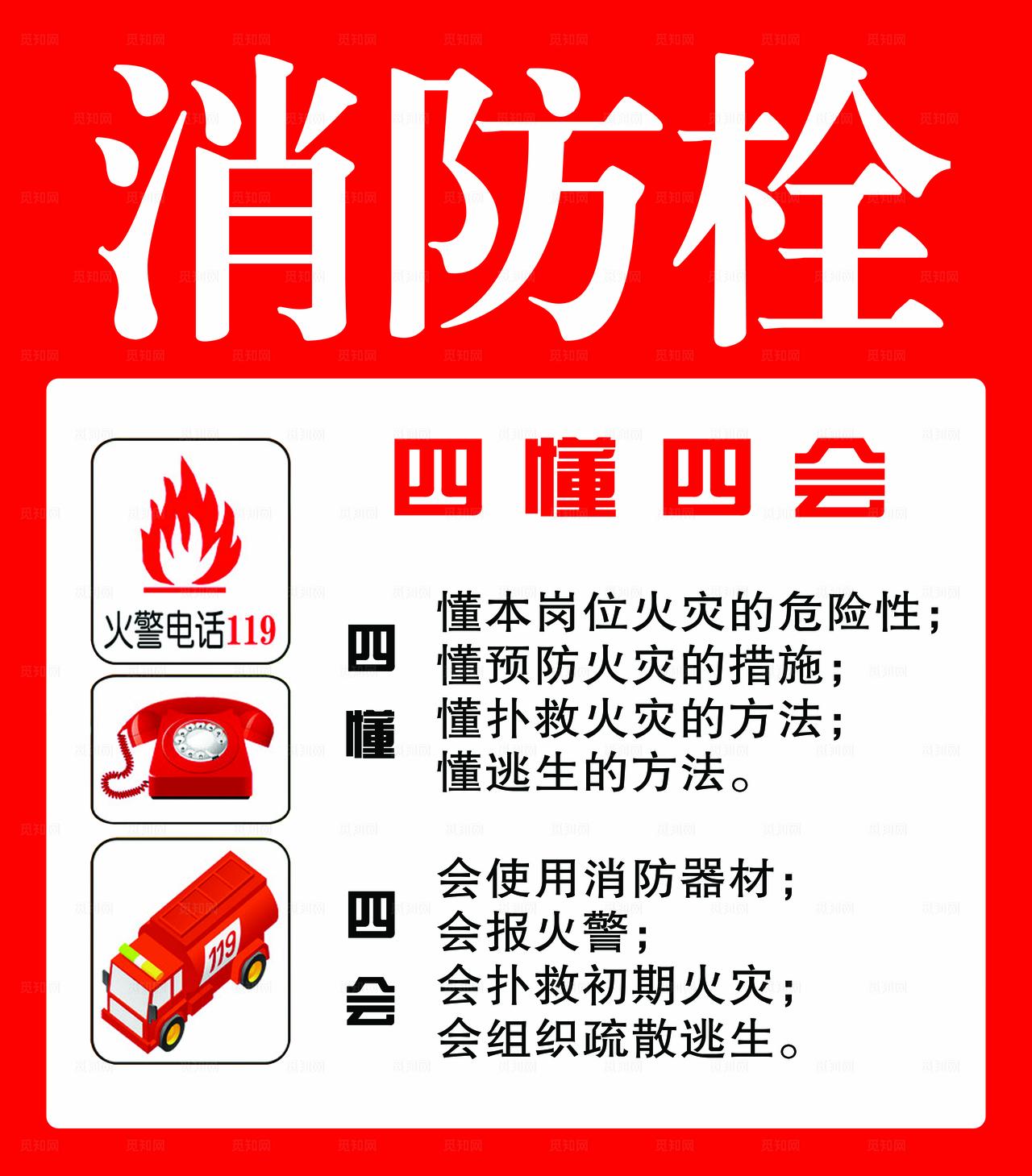 消防栓四懂四会图片