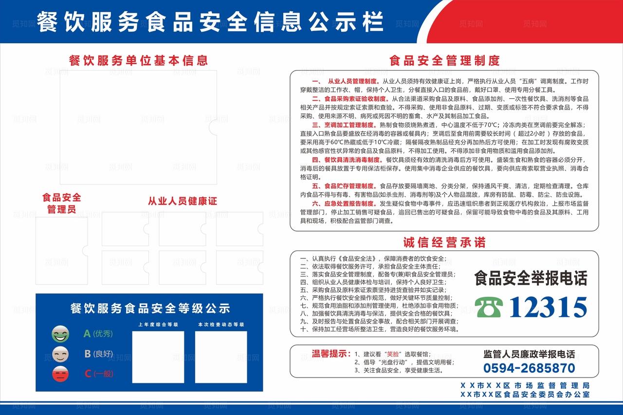 食品安全信息公示栏图片