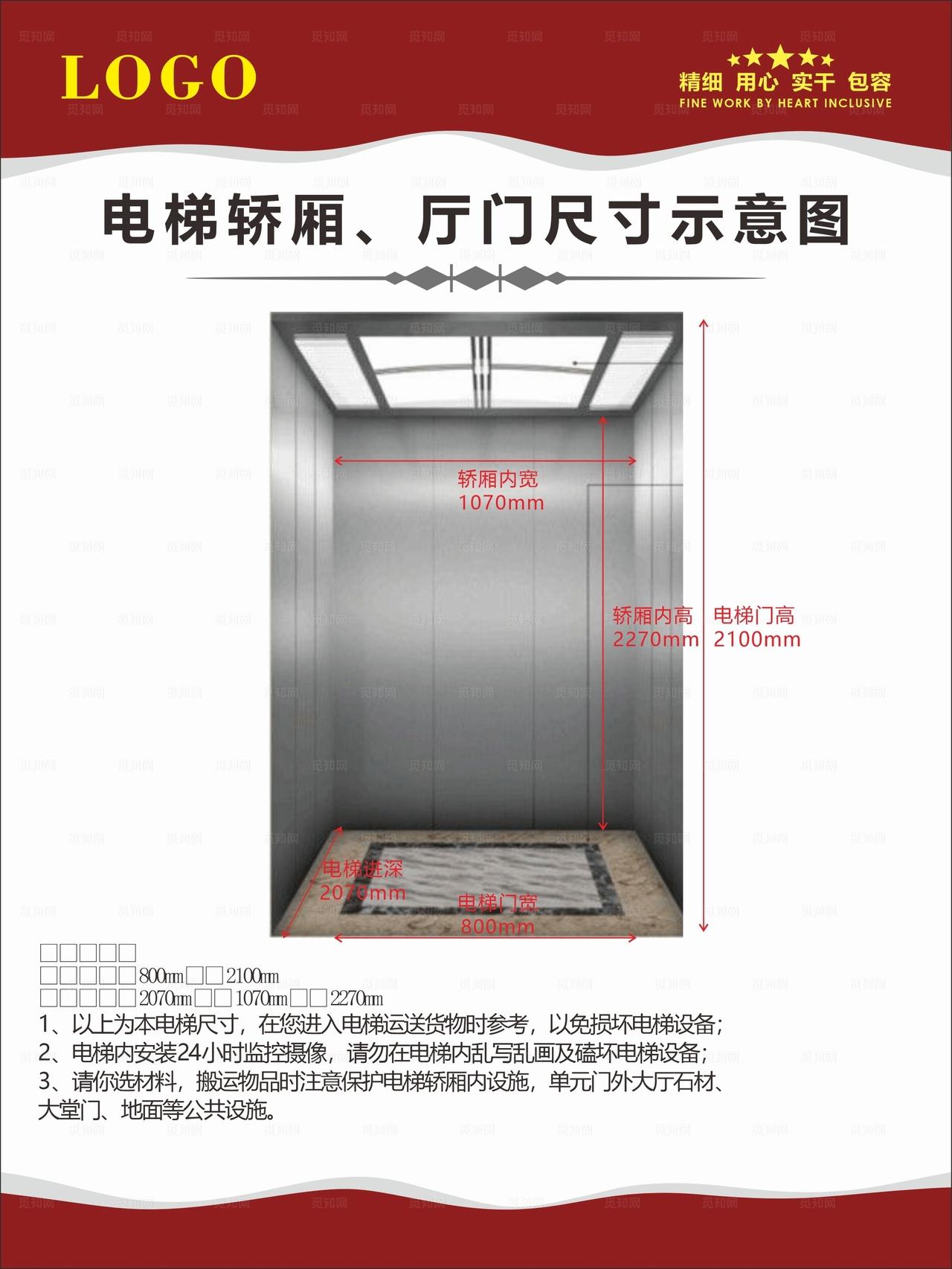 电梯尺寸示意图图片