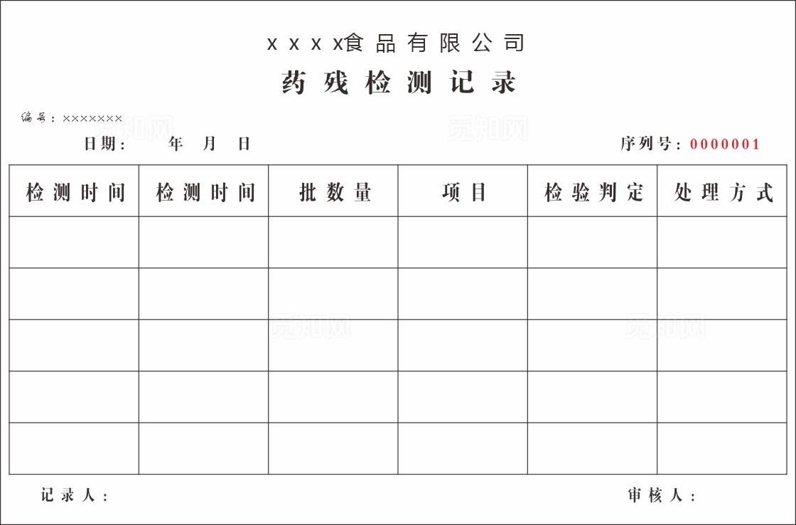 药残检测记录图片