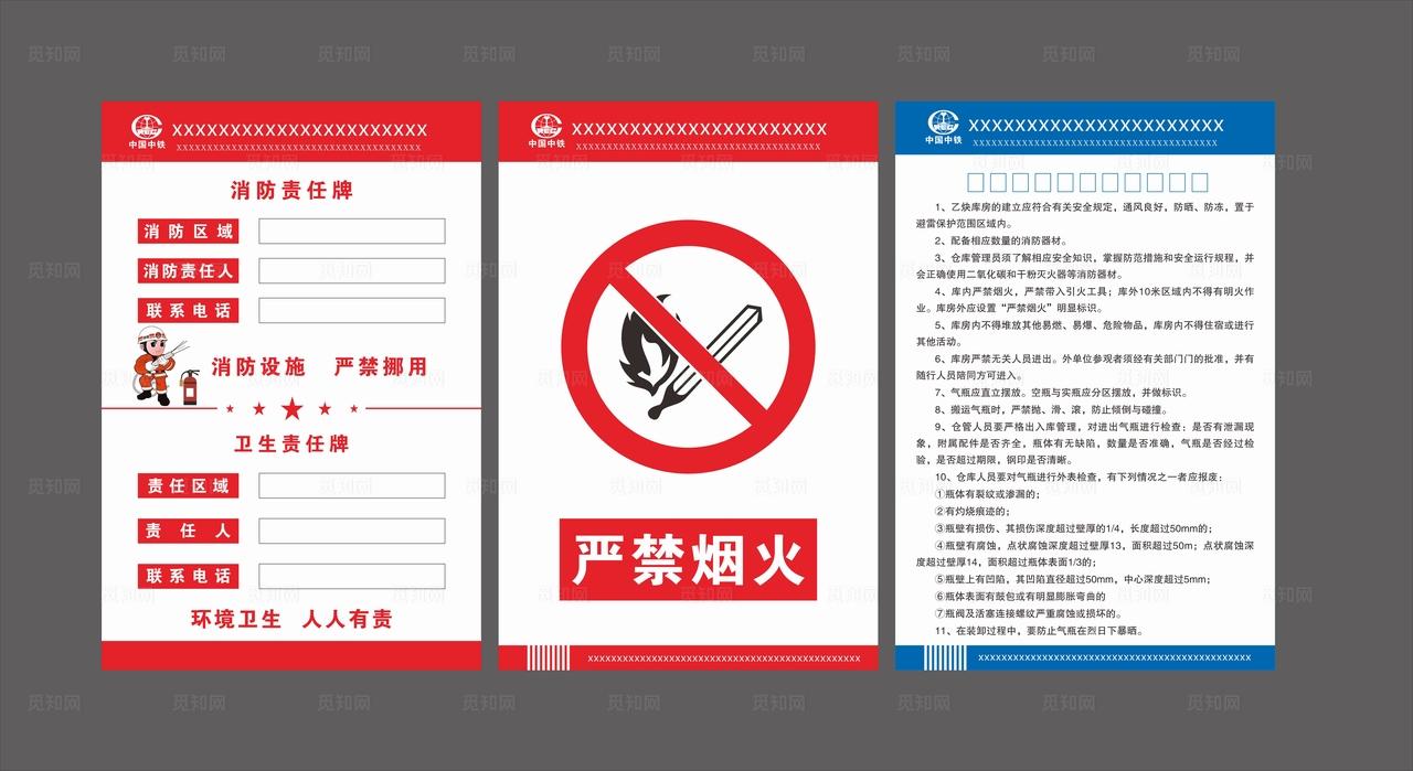 消防责任牌和乙氧制度牌图片