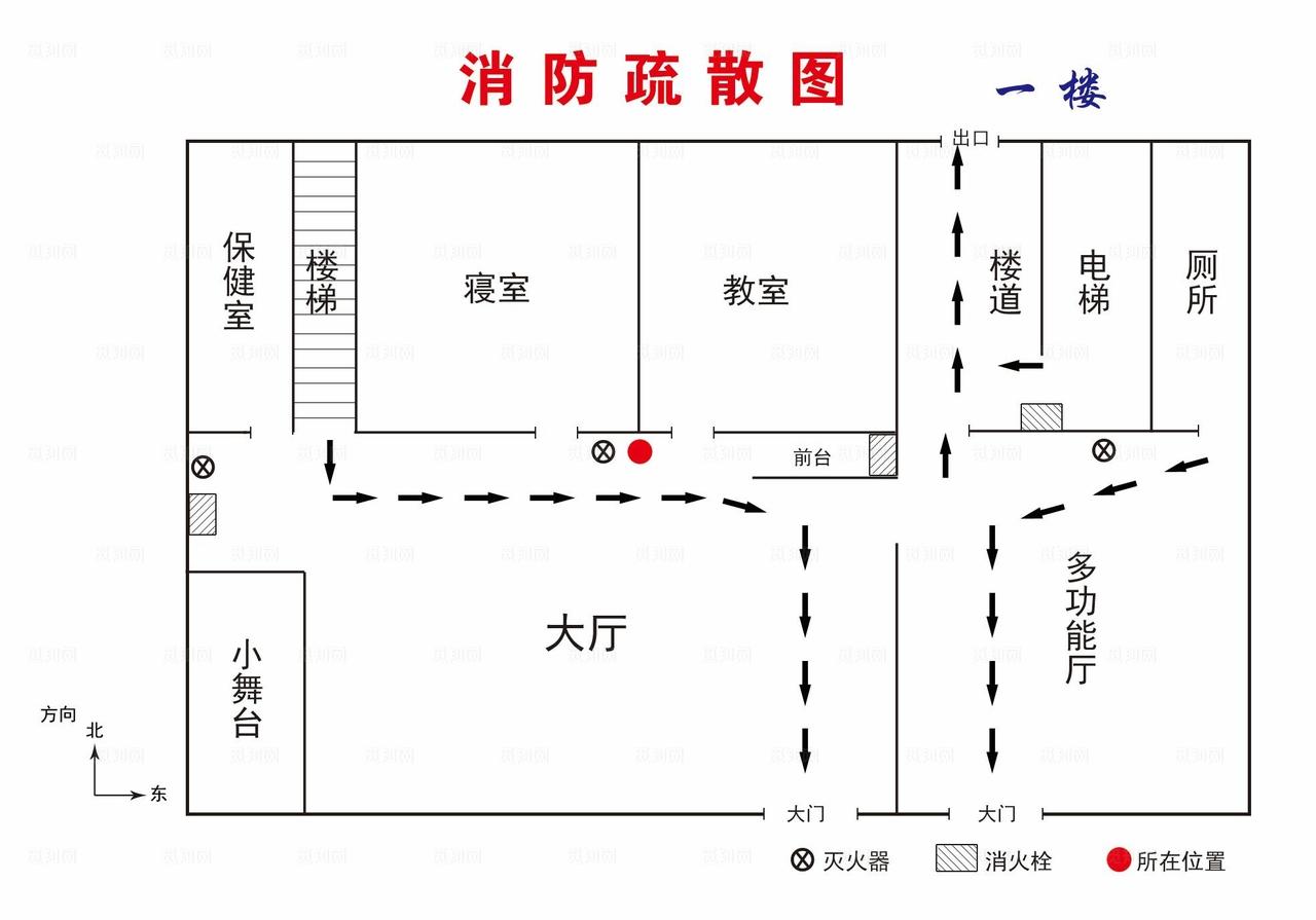 鸿达鹤立-消防疏散图图片