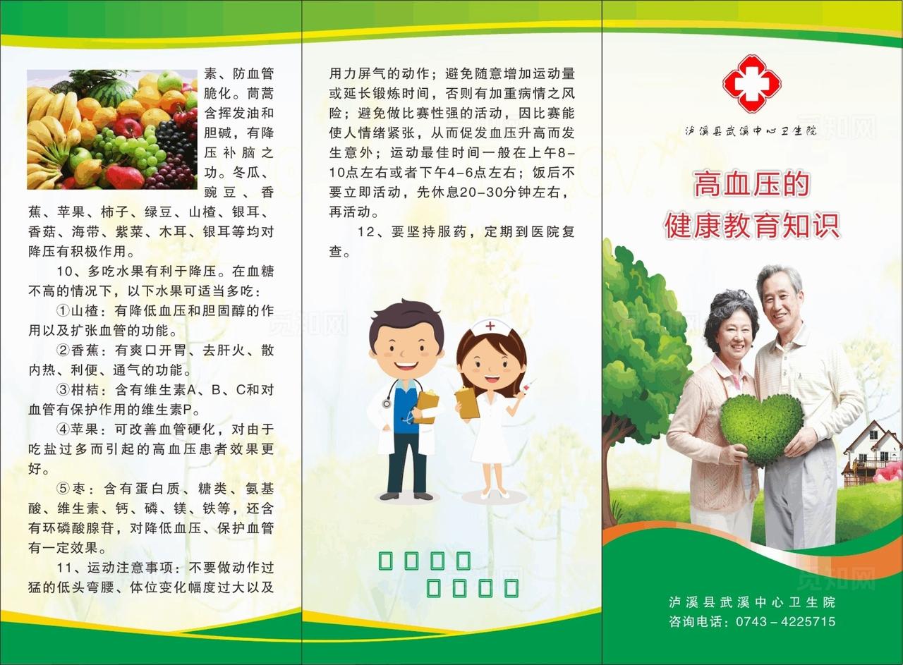 如何防治高血压三折页图片